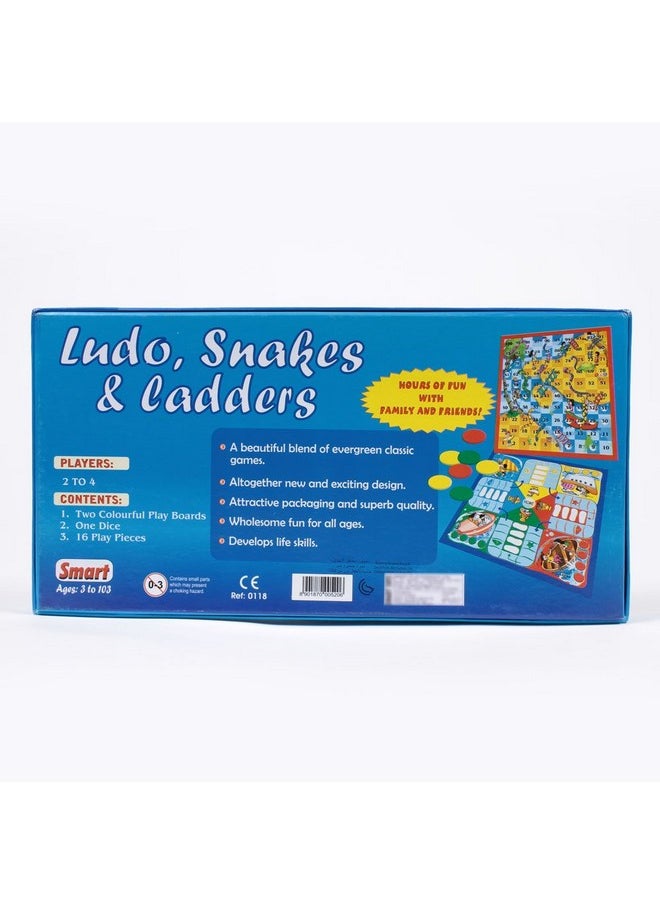 Smart Ludo Snakes & Ladders Board Game (Multi-Color, 19 Pieces)