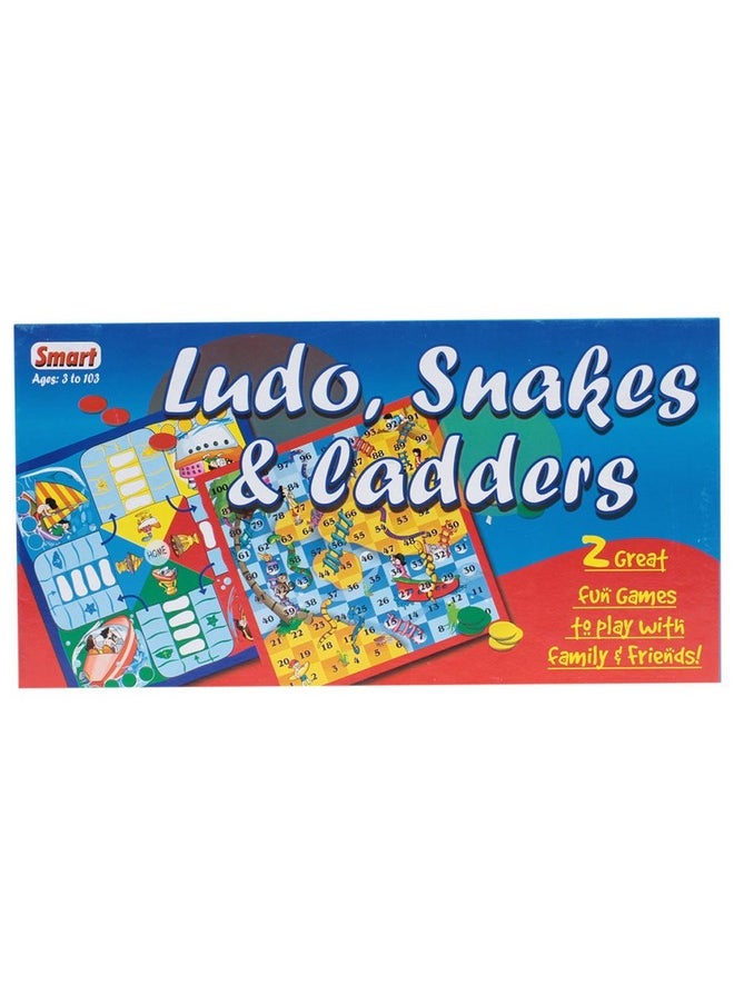 Smart Ludo Snakes & Ladders Board Game (Multi-Color, 19 Pieces)