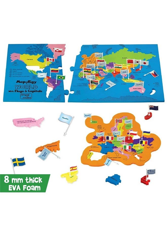 Imagimake World Explorer Combo |Hidden Quest Board Game & World Flags Puzzle | Educational Toys for Kids 5+ Years |Learn Geography, Flags, and Cultures - Birthday Gift for Boys & Girls