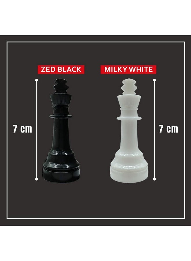 Kids Mandi Foldable Chess Board Set, 14.5 x 14.5 Inches Black and White Board Game, Chess Pieces, Suitable for 5 Years and up - Multicolor