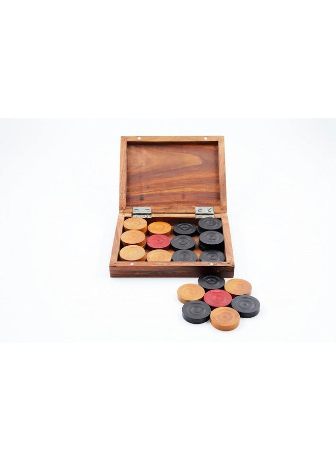 Synco Premia Carrom Board Game Coins Professional Wooden Carrom Coins (Sheesham Box),for adult