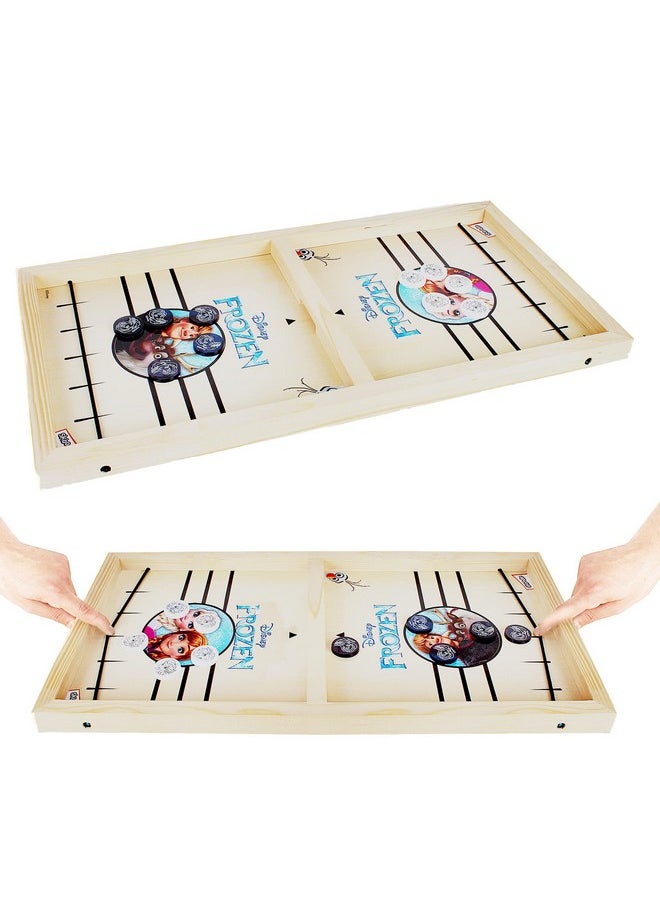 Skoodle Sling Puck Game Board String Hockey Toy (Frozen) Portable Table Interactive Board Game for Kids & Adults, Desktop Board Game for All Age Group