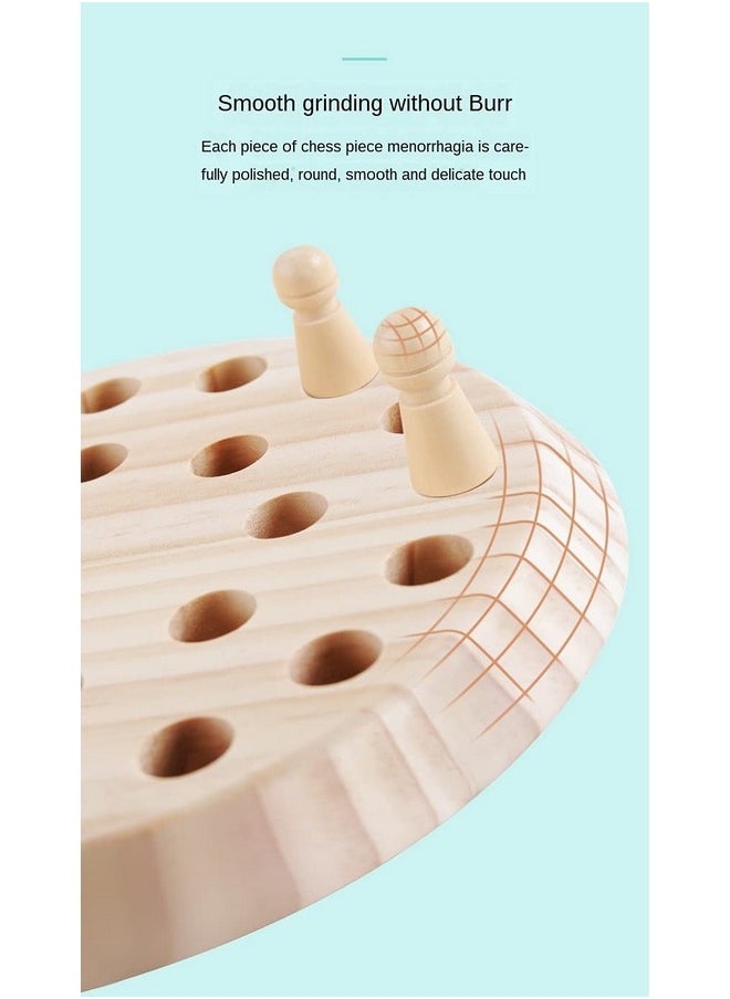 VGRASSP Wooden Memory Chess Game Set for Kids, Color Memory Chess Game, Educational Board Games for Boys and Girls