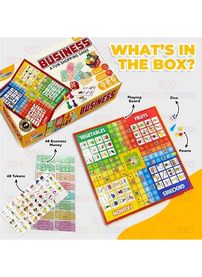 Wembley Business Board Game Set for Kids Adults with Business Money for 2 to 4 Players | Help to Boost Decision Making Strategic Thinking | Indoor Game | Develop Numerical & Logical Skills