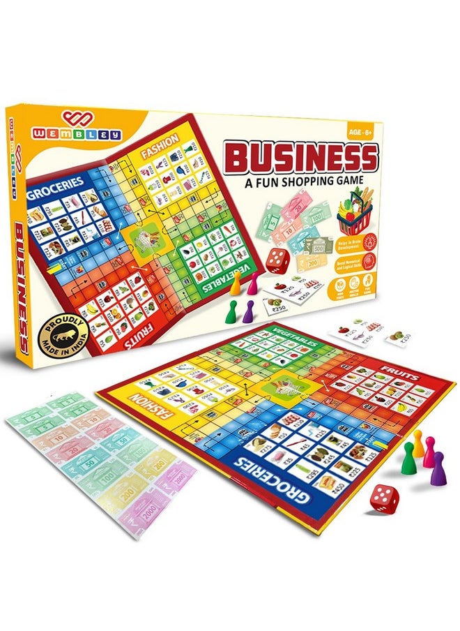 Wembley Business Board Game Set for Kids Adults with Business Money for 2 to 4 Players | Help to Boost Decision Making Strategic Thinking | Indoor Game | Develop Numerical & Logical Skills