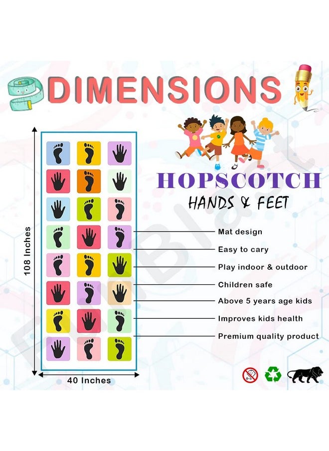 FunBlast Kids Hopscotch Jumbo Play Mat Game for Kids and Adults Family Game, Kith-Kith, Stapu, Langi, Chalk Game - Large (40