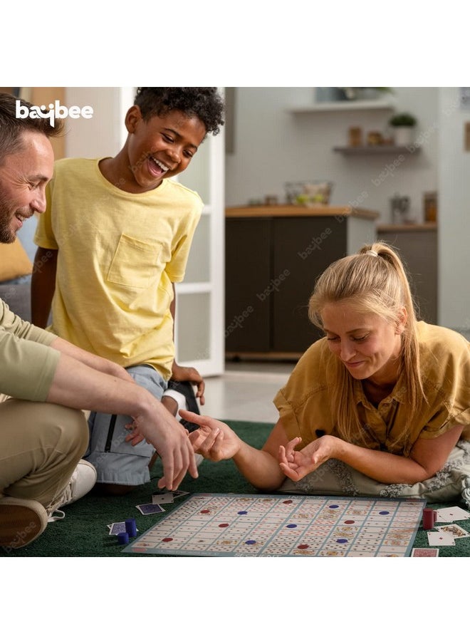 Baybee Make A Sequence Board Game for Kids Family with Foldable Playing Board Mat, 135 Chips & Play Cards | Challenging & Strategy Card Game | Hard Board Games Toys for Kids Adults 7+ Years Boys Girls