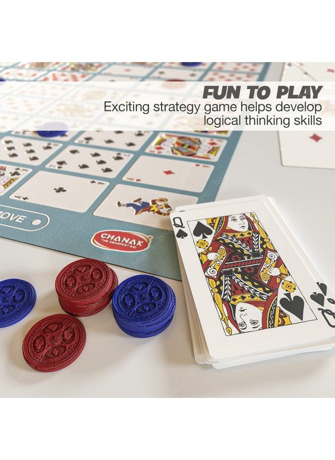 Baybee Make A Sequence Board Game for Kids Family with Foldable Playing Board Mat, 135 Chips & Play Cards | Challenging & Strategy Card Game | Hard Board Games Toys for Kids Adults 7+ Years Boys Girls