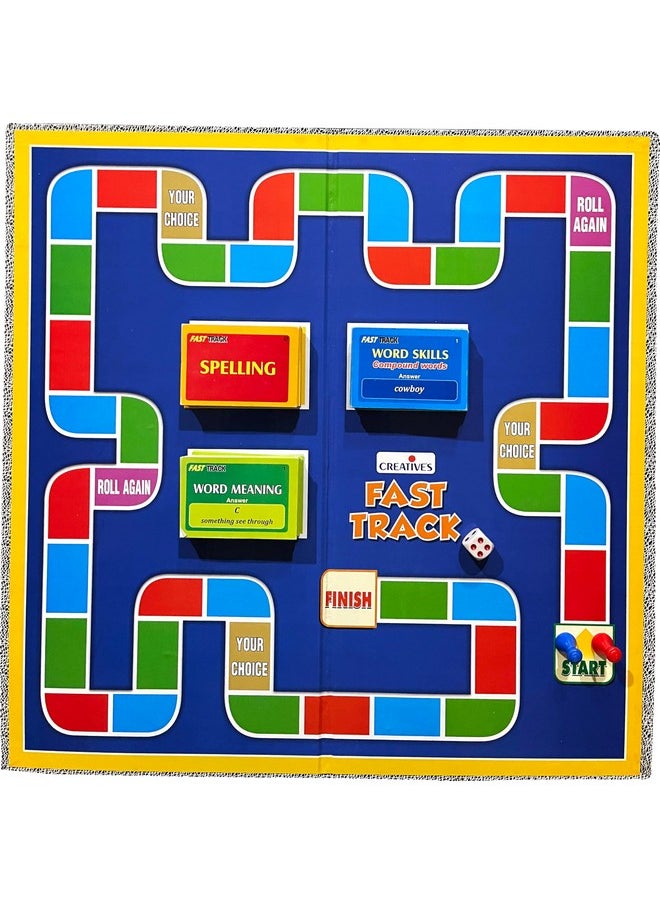 Creative's Fast Track | Challenging & Fun Language Board Game | Vocabulary Building Game for Kids | Word Meaning, Spelling, Word Skills | Children Learning New Words Synonyms, Antonyms | Ages 7 & Up
