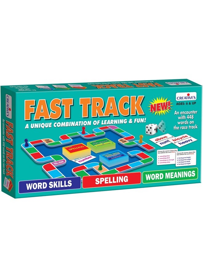 Creative's Fast Track | Challenging & Fun Language Board Game | Vocabulary Building Game for Kids | Word Meaning, Spelling, Word Skills | Children Learning New Words Synonyms, Antonyms | Ages 7 & Up