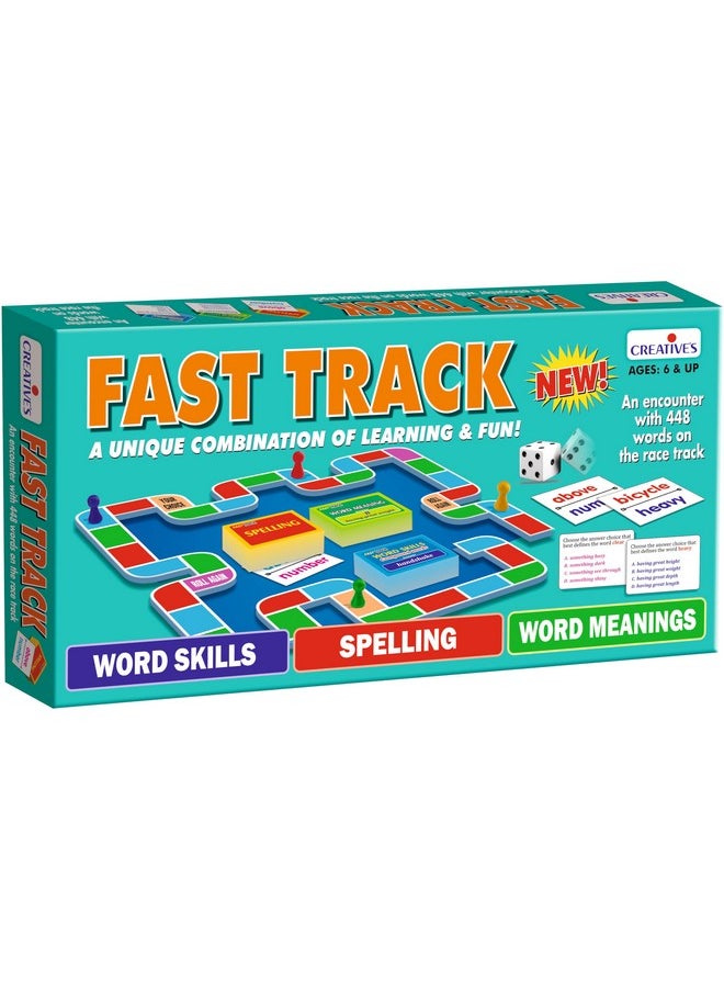 Creative's Fast Track | Challenging & Fun Language Board Game | Vocabulary Building Game for Kids | Word Meaning, Spelling, Word Skills | Children Learning New Words Synonyms, Antonyms | Ages 7 & Up