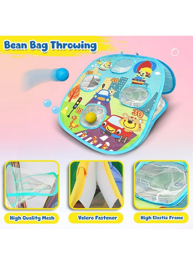 Wembley 2 in 1 Tossing Game Bean Bag Toss with Vertical Dart Game Portable Game Set for Kids Ages 3 4 5 6 Year Old Indoor Outdoor Collapsible Double Sided Board Game for Kids