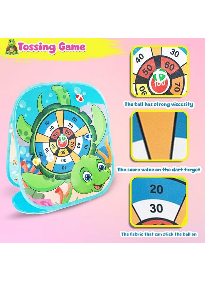 Wembley 2 in 1 Tossing Game Bean Bag Toss with Vertical Dart Game Portable Game Set for Kids Ages 3 4 5 6 Year Old Indoor Outdoor Collapsible Double Sided Board Game for Kids