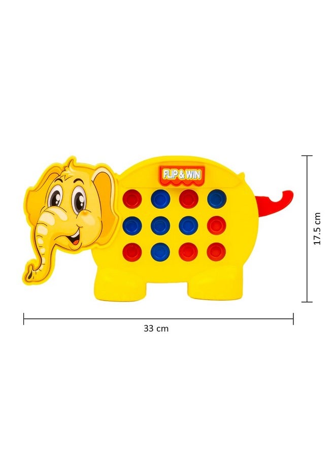 Ratna's Elephant Flip & Win Plot 3 Connecting Toy Board Game for Family & Kids, Ages 4+