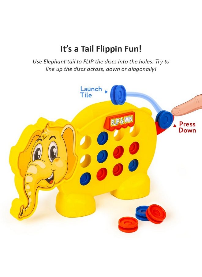 Ratna's Elephant Flip & Win Plot 3 Connecting Toy Board Game for Family & Kids, Ages 4+