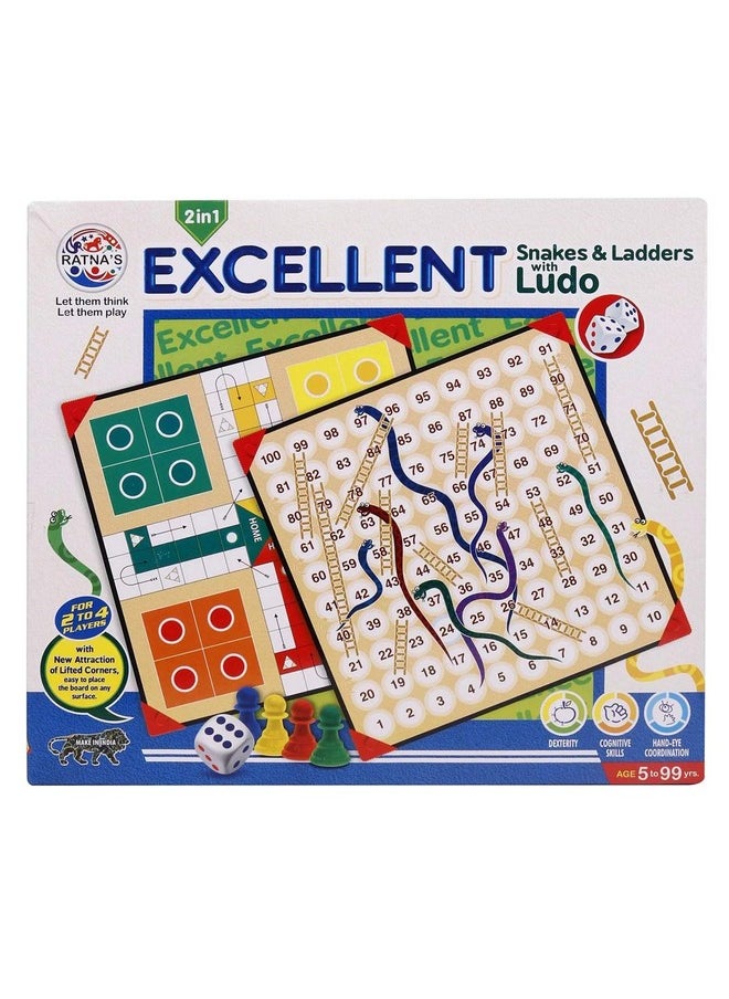 RATNA'S Table TOP Family Fun Excellent Ludo Snakes and LADDERS Board Game with Stand