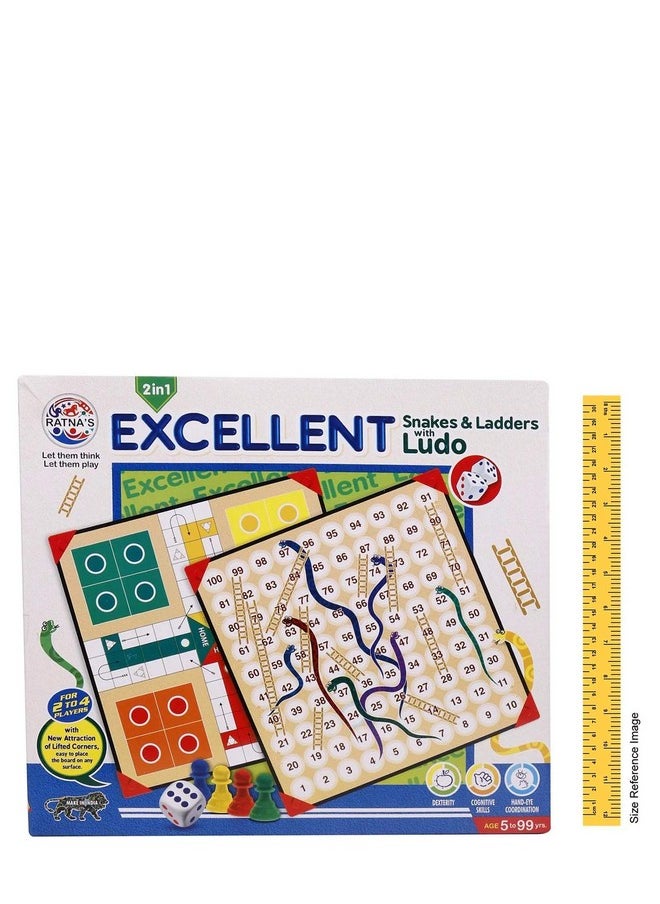 RATNA'S Table TOP Family Fun Excellent Ludo Snakes and LADDERS Board Game with Stand