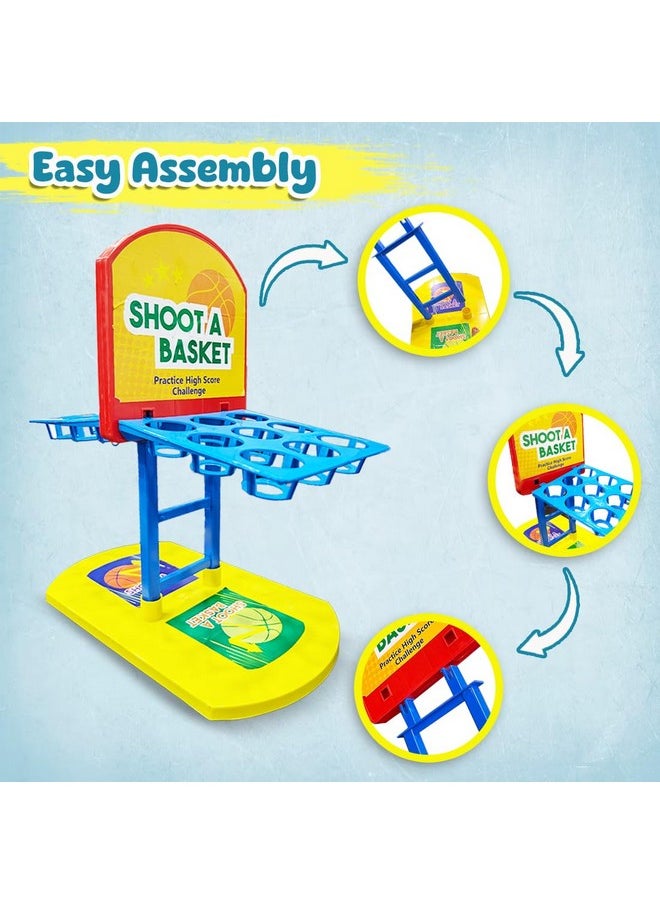 Wembley Shoot-A-Basketball Board Game for Boys & Girls Tabletop Action for 1 or 2 Players Easy to Assemble Portable Basket Ball Indoor Games Ideal for Birthday Gift