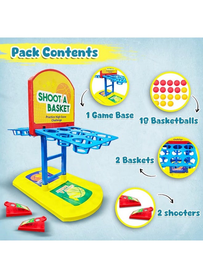 Wembley Shoot-A-Basketball Board Game for Boys & Girls Tabletop Action for 1 or 2 Players Easy to Assemble Portable Basket Ball Indoor Games Ideal for Birthday Gift