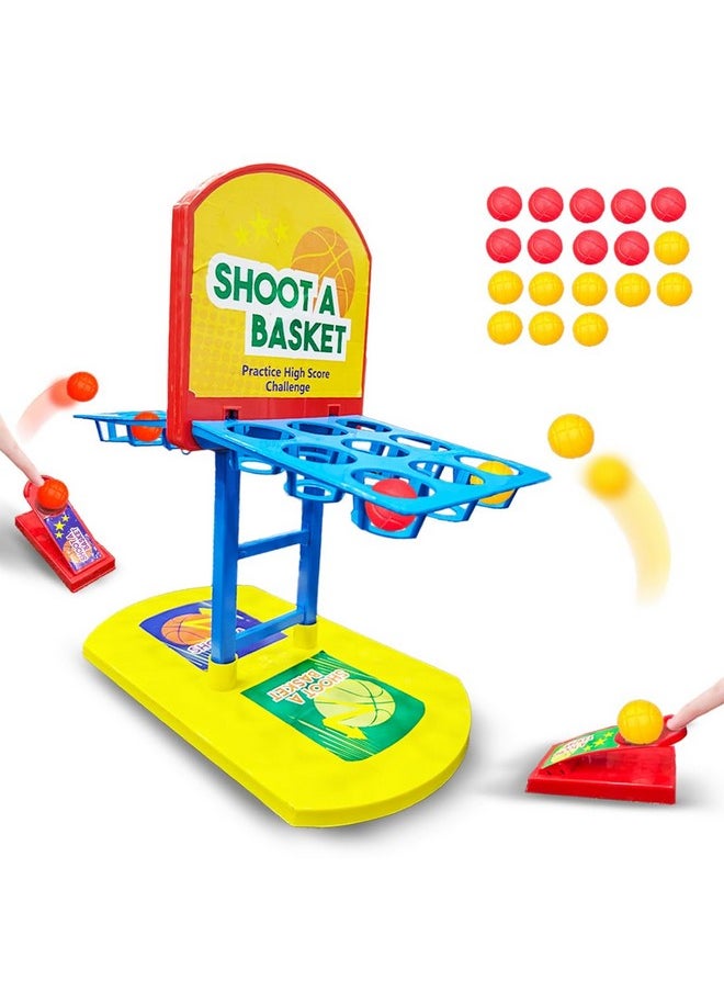 Wembley Shoot-A-Basketball Board Game for Boys & Girls Tabletop Action for 1 or 2 Players Easy to Assemble Portable Basket Ball Indoor Games Ideal for Birthday Gift