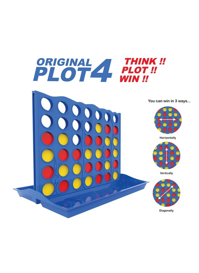 Ratna's Original Plot 4 Big Board Game Family Game Strategy Game for 2 Players Ages 5 & Up