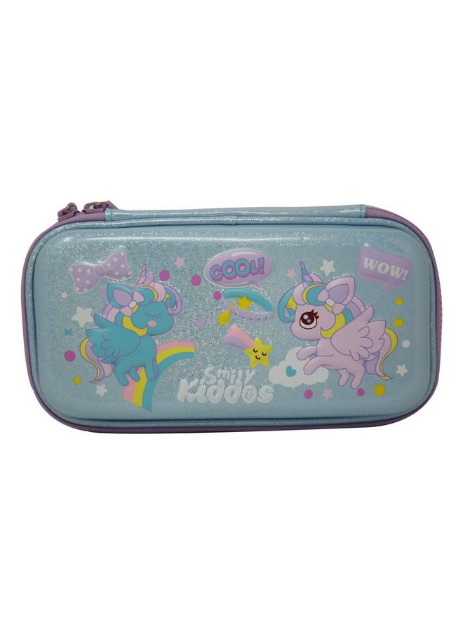 Flying Unicorn Small Pencil Case (Light Blue) School Pencil Cases for Boys and Girls | Birthday Return Gifts for Boys and Girls | Kids School Supplies | Best Pencil Cases for Girls and Boys | Kids school Stationery for Boys and Girls | Smily Kiddos Pencil Cases | Hardtop Pencil Cases for Boys and Girls