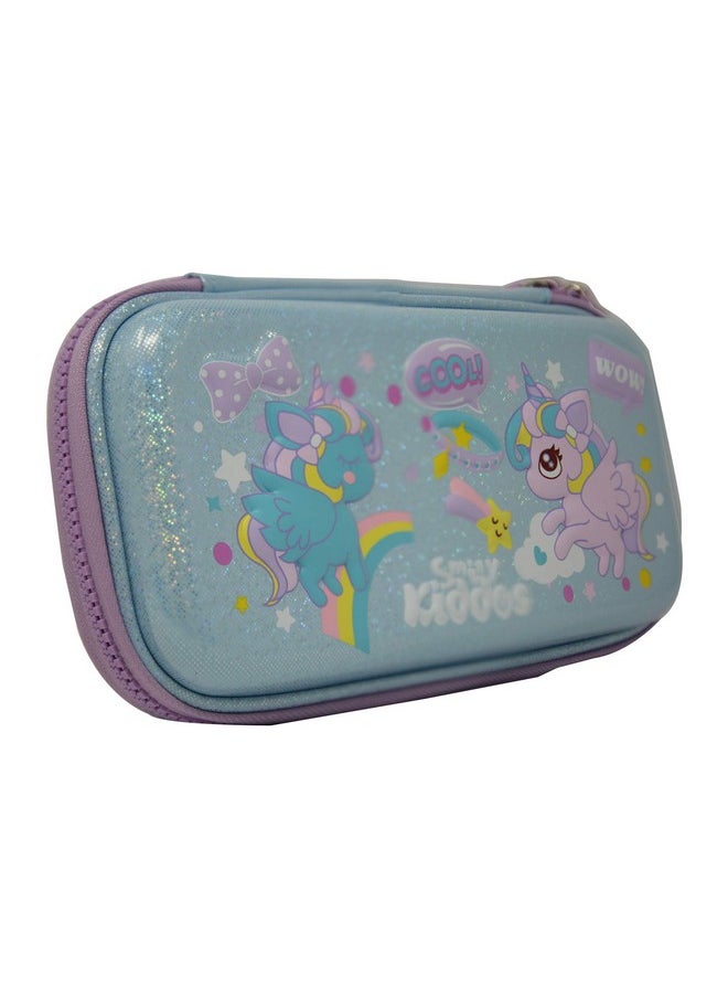 Flying Unicorn Small Pencil Case (Light Blue) School Pencil Cases for Boys and Girls | Birthday Return Gifts for Boys and Girls | Kids School Supplies | Best Pencil Cases for Girls and Boys | Kids school Stationery for Boys and Girls | Smily Kiddos Pencil Cases | Hardtop Pencil Cases for Boys and Girls