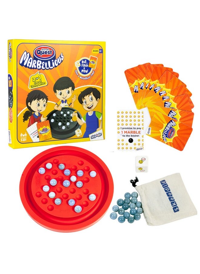 Skoodle Quest Marbellious - Classic Brain Teaser & Strategy, Develops Non-Verbal Thinking Skills & Creativity, Fun Board Game for Kids Above 6 Years