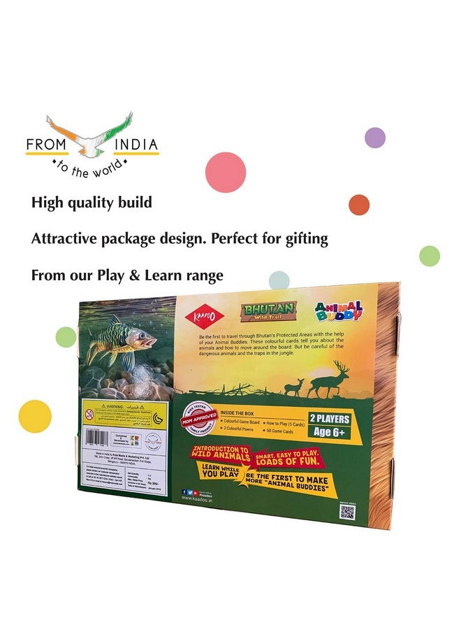 KAADOO Animal Buddy - Animals of Bhutan Discovery Game - Play & Learn Kids Board Game-Fantastic Introduction for 4+ Year olds- Fully Made in India (2 Players)