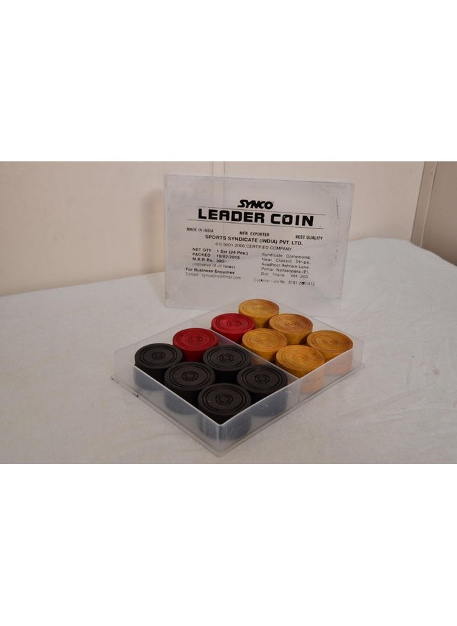 Synco Leader Carrom Coins Carrom Board Accessories (Carrom Men) - Adult, Multicolor