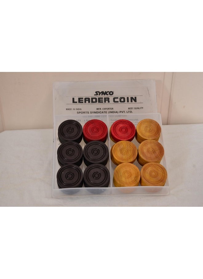 Synco Leader Carrom Coins Carrom Board Accessories (Carrom Men) - Adult, Multicolor