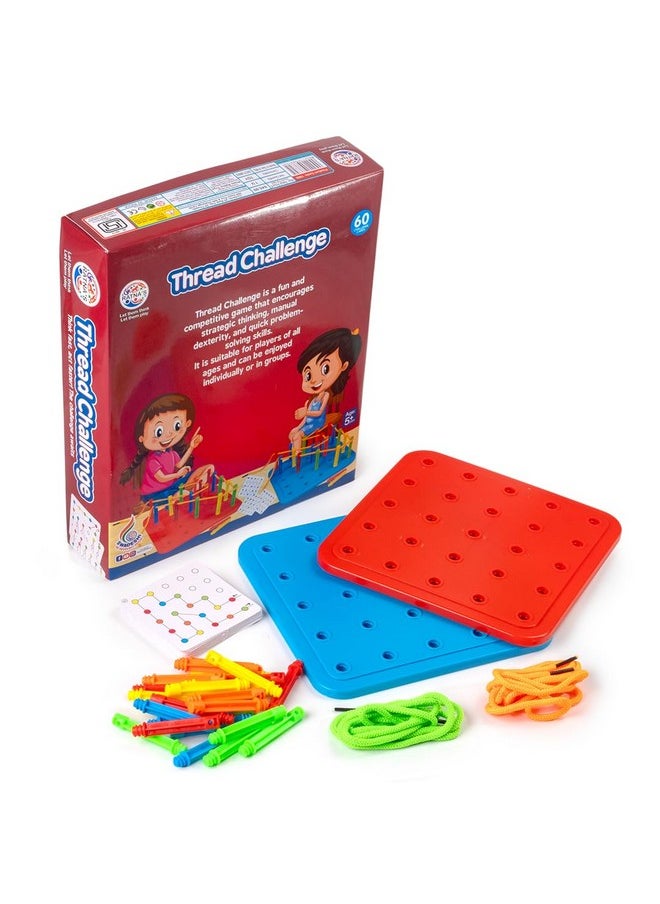 RATNA'S Thread Challenge with 60 Challenge Cards 2 Players Board Game for Kids & Adults