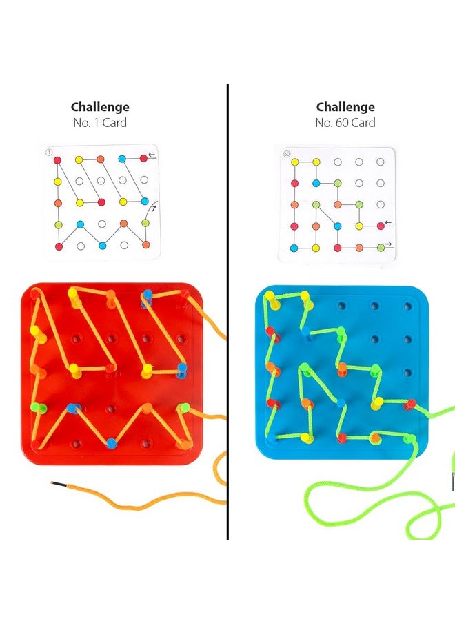 RATNA'S Thread Challenge with 60 Challenge Cards 2 Players Board Game for Kids & Adults