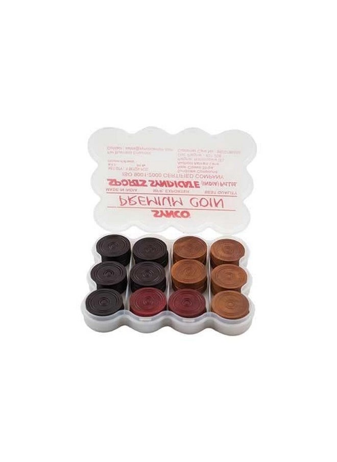 Synco Professional Wooden Carrom Coins Set | 24 Carrom Board Coins in Special Case (Premium)