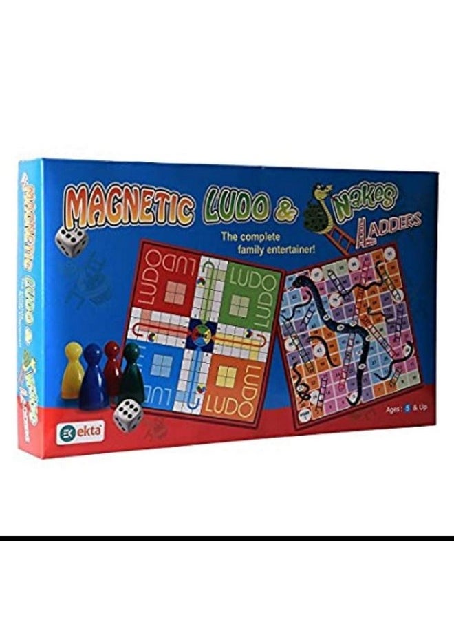 EKTA Kid,Teen,Adult Magnetic Ludo Snakes 'N' Ladders Board Game