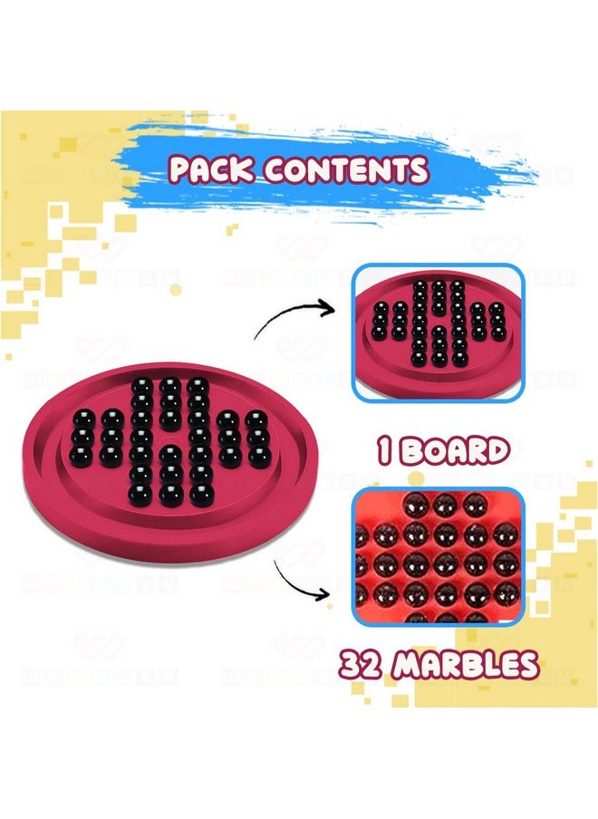 Wembley Brainvita Board Game for Kids 6 7 8 9 10+ Brain Teasing Mind Challenging Senior Mind Game with 32 Marbles & 1 Board Improves Concentration Cognitive Skills