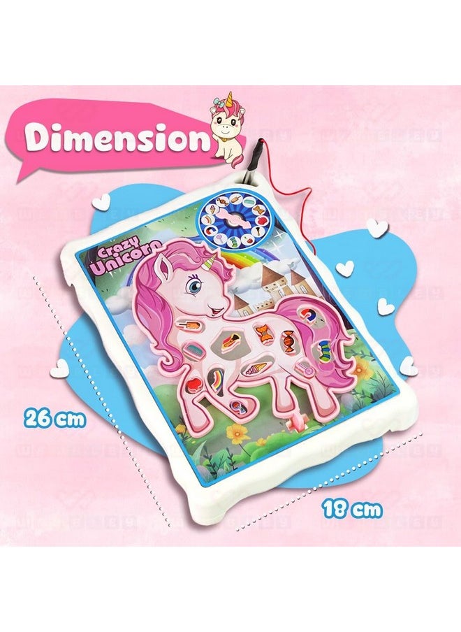 Wembley Crazy Unicorn Operation Game Board with Stickers Remove The Objects Arcade Buzzer Interactive Activity Fun Toy for Kids, Family Fun Board Game for Ages 4-12 Year Modern Unique Gameplay