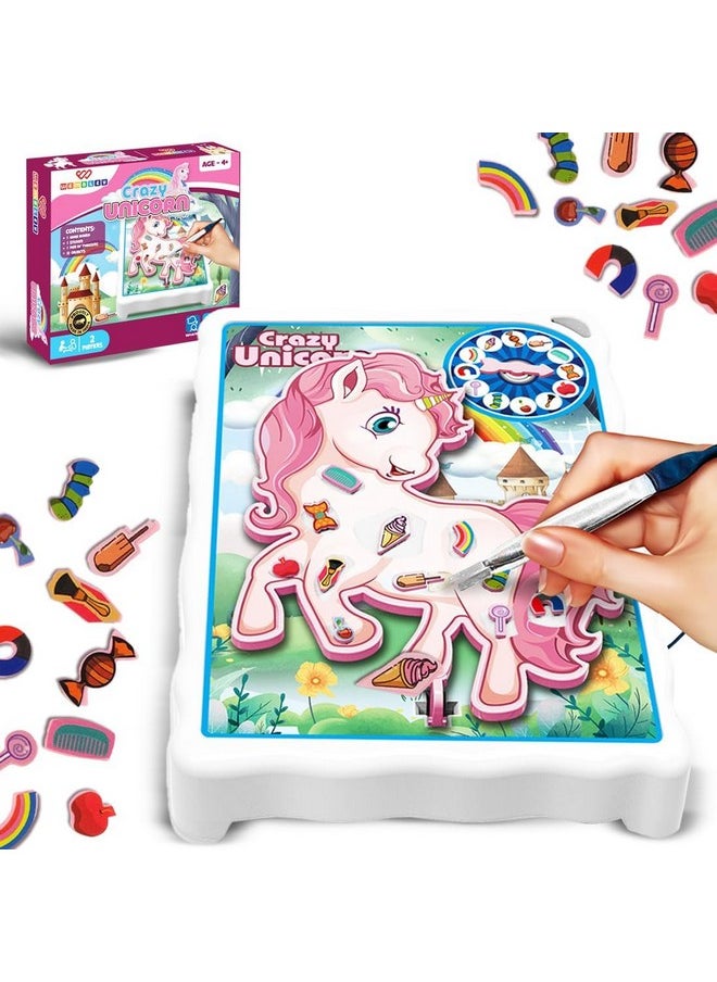 Wembley Crazy Unicorn Operation Game Board with Stickers Remove The Objects Arcade Buzzer Interactive Activity Fun Toy for Kids, Family Fun Board Game for Ages 4-12 Year Modern Unique Gameplay