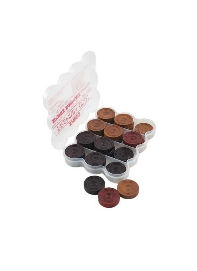 Synco Premium Carrom Coins 8mm thicness with Special PVC Box, 24 Coins (11 White 11 Black 2 Red)