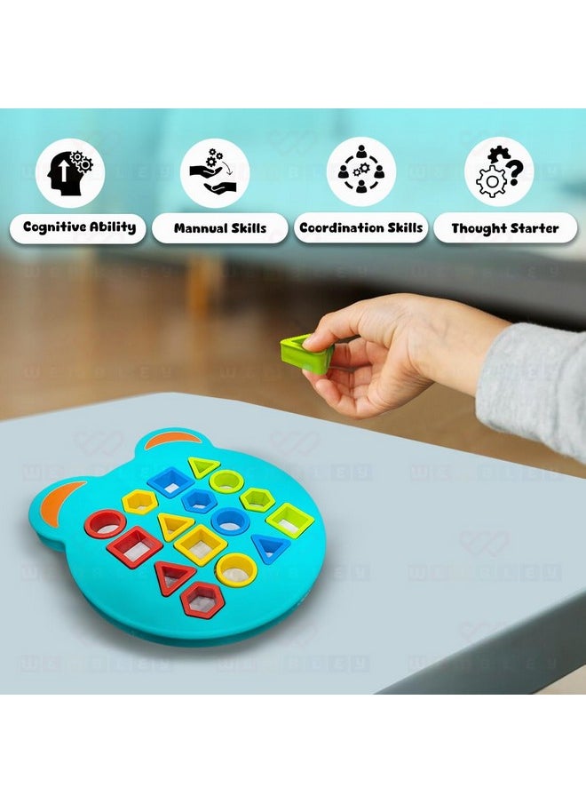 Wembley Kids Montessori Geometric Shape Sorter Puzzle Game | Learning Colour Logic Game for Toddlers Activity | Brain Teaser Educational Toy for 2-5 Years Boys and Girls Travel Toy & Birthday Gift