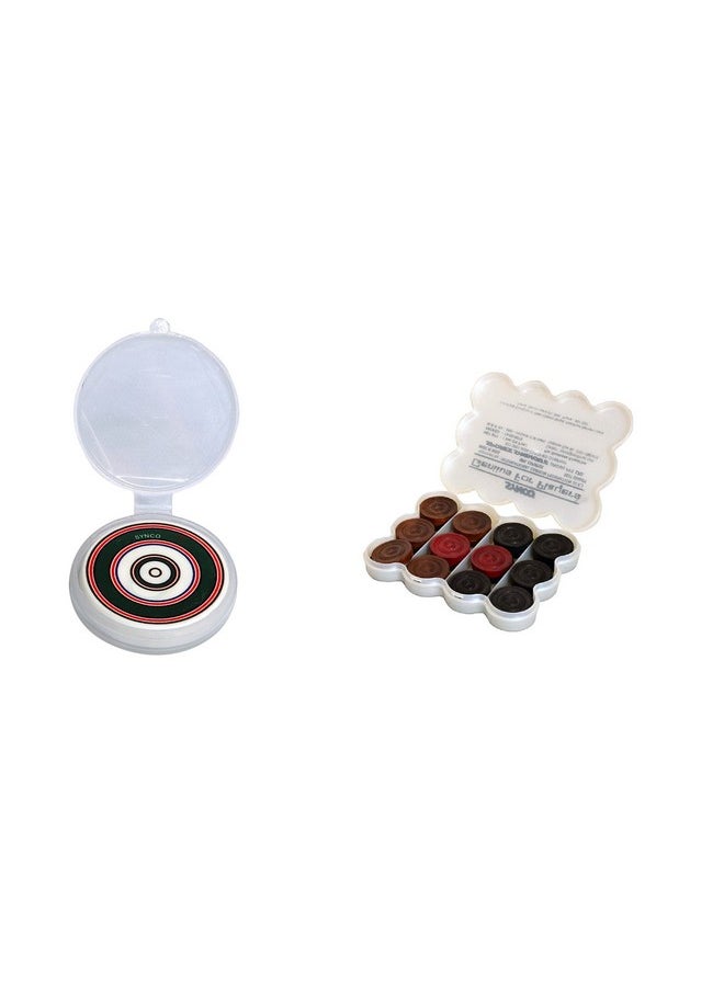 Synco Wooden Carrom Coins Set with Carrom Striker Professional 15g Combo Set, Assorted Color (Gem Striker with Platinum Coins),for adult