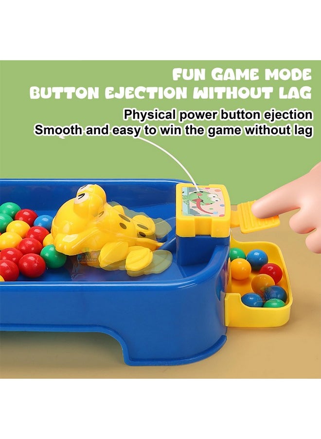 VGRASSP Hungry Frogs Eating Beans - Feeding Board Game Toy for Kids with 16 Beads - Fun Game, Press The Handle and Make Hungry Frogs Swallow Beads - Color As Per Stock (2 Player)
