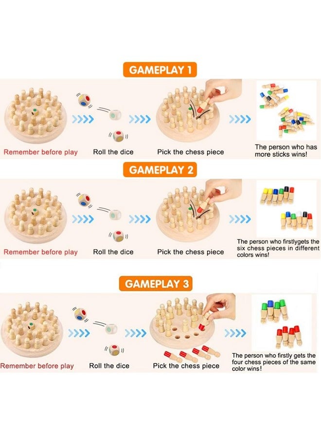 PLUSPOINT Memory Chess Color Game, Memory Chess, Family Plastic Block Board Game,Memory Match Stick Chess Game,Parent-Child Interaction Toy, Brain Teaser for Age 3 and Up Kitty Party Games