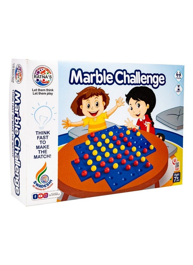 Ratna's Marble Challenge Strategy 2 Players Board Game for Kids & Adults