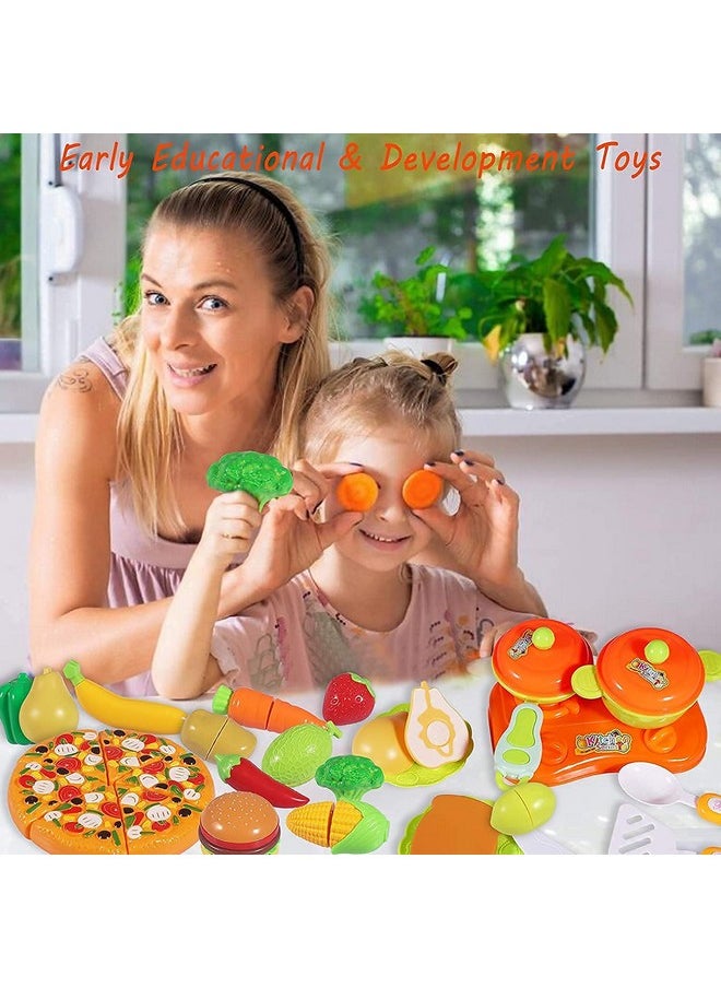 Tickles Realistic Sliceable Pizza Cutting Toy for Kids Pretend Play Toy for Girls, Fast Food Toy Set for Kids (17 Pcs; Multicolor) 3 yrs