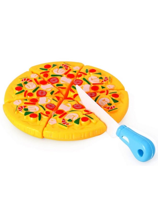 BabyGo Pizza Party Fast Food Pretend Cooking & Cutting Play Set Toy for Kids (Multi-Color)