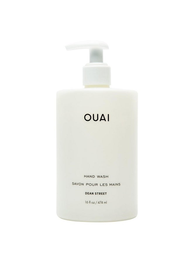 OUAI Hand Wash - Liquid Hand Soap with Jojoba, Avocado, & Rose Hip Oil for Replenished Skin - Gentle Exfoliating Bathroom + Kitchen Hand Soap (16 Fl Oz)