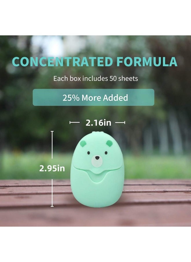 BAIKAFU 6 Boxes (300 Sheets) Mini Portable Disposable Travel Paper Soap Sheets Foaming Hand Washing Bath Scented hand soap for Indoor, Outdoor, Travel, Camping Hiking