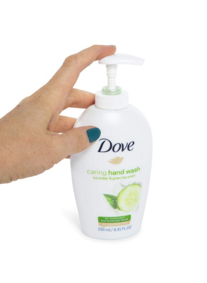 Dove Caring Hand Wash Cucumber & Green Tea Scent | PH Balanced Scented Moisturizing Hand Soap for Working Hands and Dry Hands | 8.45 Oz