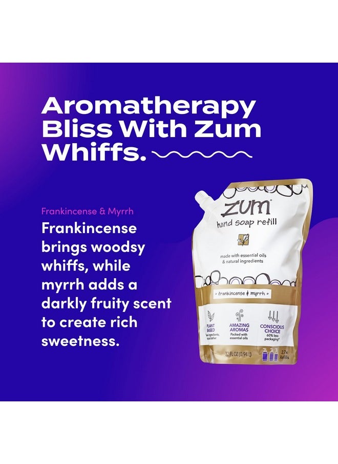 Zum Indigo Wild Hand Soap - Natural Liquid Hand Soap - Perfect Bathroom & Kitchen Hand Soap - Frankincense & Myrrh Scent - 32 oz Refill